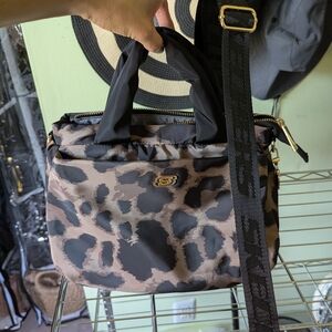 Skechers Leopard Print Satchel Bag in Brown & Black